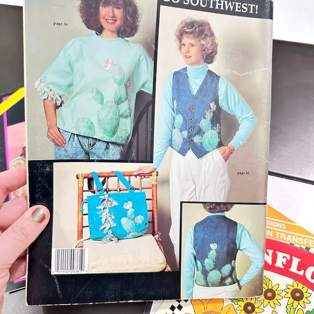 x3 1980s Floral Flowers Iron on Transfer Craft Book set  - Granny shirt